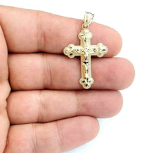 Load image into Gallery viewer, New 10k yellow gold nugget cross jesus pendant fine jewelry religious gift 1.9g