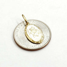 Load image into Gallery viewer, New 14k solid yellow gold oval saint Christopher pendant charm fine jewelry 1.5g