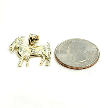 Load image into Gallery viewer, New 10k yellow Gold Goat Pendant charm diamond cut animal fine gift jewelry 1.5g