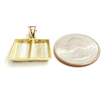 Load image into Gallery viewer, 10k yellow gold lord's prayer book our father bible verse pendant jewelry 2.8g