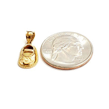 Load image into Gallery viewer, 14K Yellow Gold 3D Classic baby boy Shoe Charm Pendant gift Fine Jewelry 1.4g