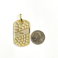 Load image into Gallery viewer, 10k yellow Gold solid men's nugget dog tag Pendant charm fine gift jewelry 8.4g