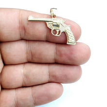 Load image into Gallery viewer, 14k yellow solid Gold handgun pistol gun Pendant charm fine gift jewelry 2.6g