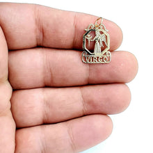 Load image into Gallery viewer, New 14k yellow Gold Virgo zodiac sign Pendant charm astrology fine jewelry 1.2g