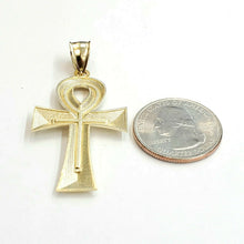 Load image into Gallery viewer, 10k yellow gold Egyptian ankh cross pendant charm fine religious jewelry 3.6g