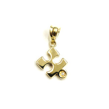 Load image into Gallery viewer, 14k yellow Gold Tiny puzzle piece Pendant charm unisex gift fine jewelry 0.7g