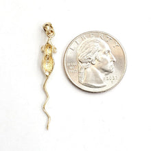 Load image into Gallery viewer, 14k yellow Gold long tail mouse rat Pendant animal charm gift fine jewelry 1.5g