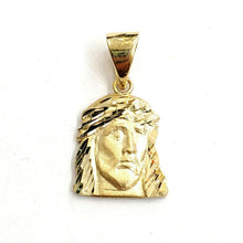 Load image into Gallery viewer, 14k yellow gold tiny jesus face head pendant charm fine religious jewelry 2.1g