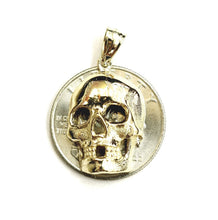 Load image into Gallery viewer, New 14k yellow Gold solid Skull mummy dead Bone Pendant Gift fine jewelry 3.7g