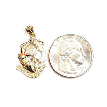 Load image into Gallery viewer, 14k yellow Gold Aquarius zodiac sign astrology Pendant charm fine jewelry 1.9g