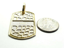 Load image into Gallery viewer, 10k yellow Gold solid men's nugget dog tag Pendant charm fine gift jewelry 8.4g