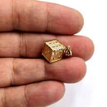 Load image into Gallery viewer, 10k yellow Gold 3D dice Pendant charm gamble Vegas gift sport fine jewelry 2.6g