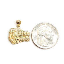 Load image into Gallery viewer, New 14k yellow Gold racing car engine sport Pendant charm gift fine jewelry 3.2g