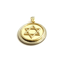 Load image into Gallery viewer, 14k yellow gold Round star of David Jewish Israel charm pendant Fine jewelry 4g