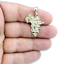 Load image into Gallery viewer, 10k yellow gold nugget Africa continent outline map pendant charm jewelry 2.1g