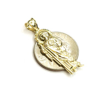Load image into Gallery viewer, 10k yellow gold saint Jude juda pendant charm fine religious gift jewelry 2g