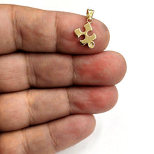 Load image into Gallery viewer, 14k yellow Gold Tiny puzzle piece Pendant charm unisex gift fine jewelry 0.7g