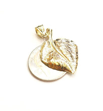 Load image into Gallery viewer, New 14k yellow gold solid leaf pendant charm gift fine jewelry unisex 5.1g