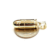Load image into Gallery viewer, 14k yellow gold 3D bullet pendant charm military gift fine jewelry 9g