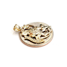 Load image into Gallery viewer, New 14k yellow Gold Gemini zodiac sign astrology Pendant charm fine jewelry 1.9g