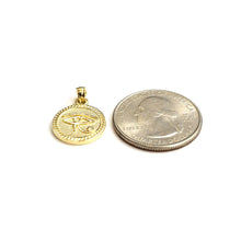 Load image into Gallery viewer, 10k yellow Gold Round Two Sided Egyptian eye of Horus protection Pendant 2.6g