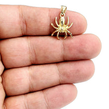 Load image into Gallery viewer, New 14k yellow Gold solid Spider Pendant charm fine jewelry 2.1g