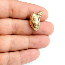 Load image into Gallery viewer, 14k yellow Gold football 3D ball Pendant charm fine sport jewelry unisex 4.4g