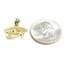 Load image into Gallery viewer, 10k yellow Gold Egyptian eye of Horus protection Pendant fine jewelry 1g