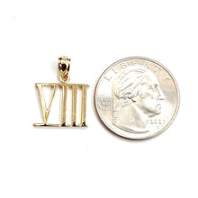 Load image into Gallery viewer, New 14KT Yellow Gold Solid Roman number 8 Pendant charm gift Fine Jewelry 1.9g