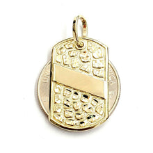 Load image into Gallery viewer, 10k yellow Gold solid men's nugget dog tag Pendant charm fine gift jewelry 2.8g