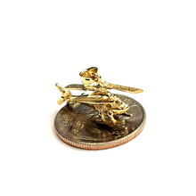 Load image into Gallery viewer, 14k yellow Gold solid Helicopter Aviation 3D pendant charm fine jewelry 3g