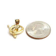 Load image into Gallery viewer, 14k yellow Gold 3D baseball bat glove ball Pendant sport game fine jewelry 2.4g