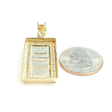 Load image into Gallery viewer, 14k Yellow Gold 999.9 fine gold bar brick bar 1kg Pendant cubic zirconia 7.6g