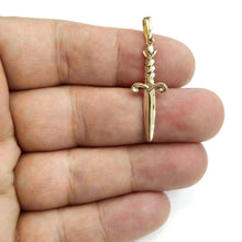 Load image into Gallery viewer, New 14k yellow Gold dagger knife 3D Pendant charm Unisex Gift fine jewelry 2.3g