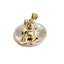 Load image into Gallery viewer, New 14k yellow Gold solid Devil Pitchfork Pendant charm Gift fine jewelry 3.3g