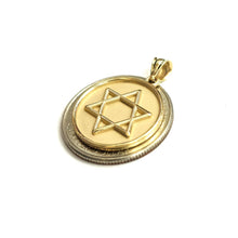 Load image into Gallery viewer, 14k yellow gold Round star of David Jewish Israel charm pendant Fine jewelry 4g