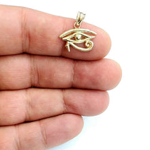 Load image into Gallery viewer, 10k yellow Gold Egyptian eye of Horus protection Pendant fine jewelry 1g