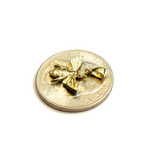 Load image into Gallery viewer, New 14k yellow Gold Tiny solid honey bee Pendant charm gift fine jewelry 1g