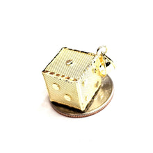 Load image into Gallery viewer, 10k yellow Gold 3D dice Pendant charm gamble Vegas gift sport fine jewelry 6.6g