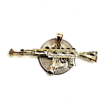 Load image into Gallery viewer, 14k yellow Gold AK-47 machine gun military rifle Pendant charm fine gift 8.7g