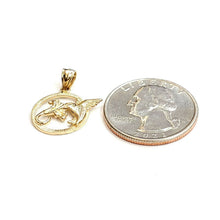 Load image into Gallery viewer, New 14k yellow Gold Hummingbird flower Pendant charm fine gift jewelry 1.5g
