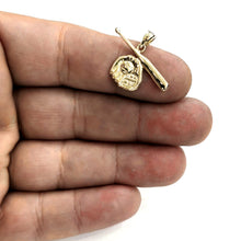 Load image into Gallery viewer, New 14k yellow Gold baseball bat glove ball Pendant sport game fine jewelry 2.2g