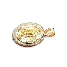 Load image into Gallery viewer, 14k yellow gold round virgin Mary Guadalupe religious pendant diamond cut 2.5g