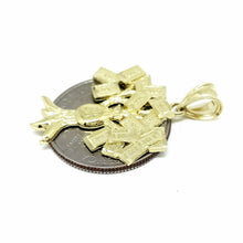 Load image into Gallery viewer, 10k yellow gold 100 dollar sign money bag tree lucky pendant charm gift 2.4g