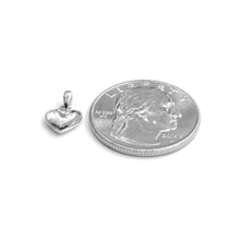 Load image into Gallery viewer, 14k White Gold Tiny shiny Heart pendant charm fine gift jewelry for women 0.5g