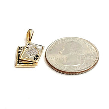 Load image into Gallery viewer, 14k yellow solid Gold playing card Pendant charm casino fine jewelry unisex 2.7g