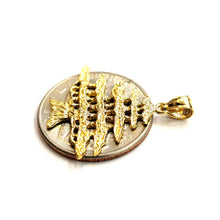 Load image into Gallery viewer, 14k yellow gold Lebanon cedar tree lucky pendant charm gift fine jewelry 2.4g