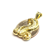 Load image into Gallery viewer, 10k yellow gold cobra snake reptile Pendant charm Unisex gift fine jewelry 2.9g
