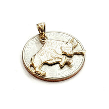 Load image into Gallery viewer, 14k yellow solid Gold taurus bull zodiac Pendant charm fine gift jewelry 2.2g