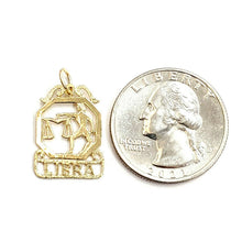 Load image into Gallery viewer, New 14k yellow Gold libra zodiac sign Pendant charm gift fine jewelry 1.2g